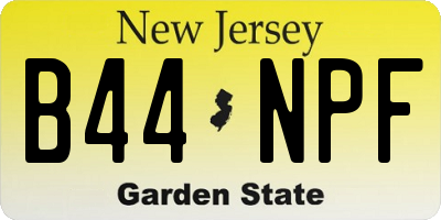 NJ license plate B44NPF