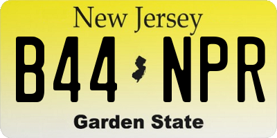 NJ license plate B44NPR