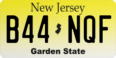 NJ license plate B44NQF