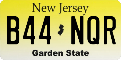 NJ license plate B44NQR