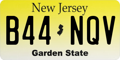NJ license plate B44NQV