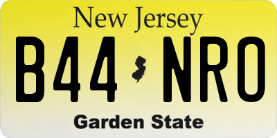 NJ license plate B44NRO
