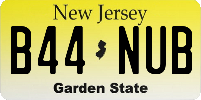 NJ license plate B44NUB