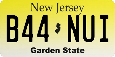 NJ license plate B44NUI