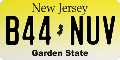 NJ license plate B44NUV