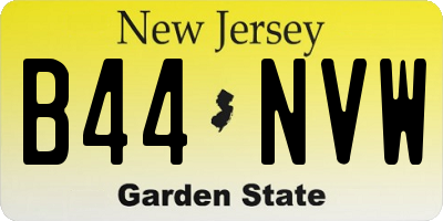 NJ license plate B44NVW