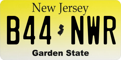 NJ license plate B44NWR