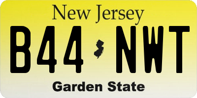 NJ license plate B44NWT