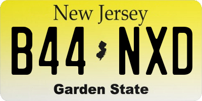 NJ license plate B44NXD