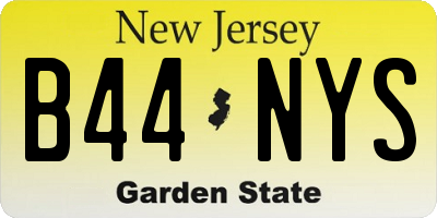 NJ license plate B44NYS