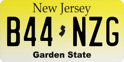 NJ license plate B44NZG