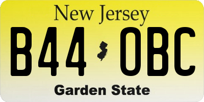 NJ license plate B44OBC