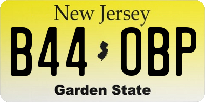 NJ license plate B44OBP