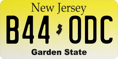 NJ license plate B44ODC
