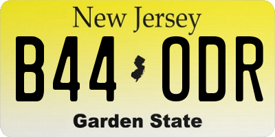 NJ license plate B44ODR