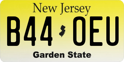 NJ license plate B44OEU