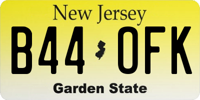 NJ license plate B44OFK