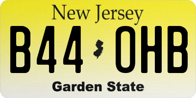 NJ license plate B44OHB
