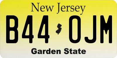 NJ license plate B44OJM