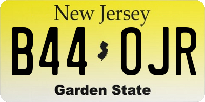 NJ license plate B44OJR