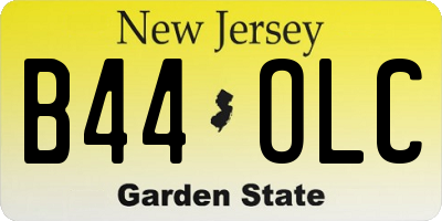NJ license plate B44OLC