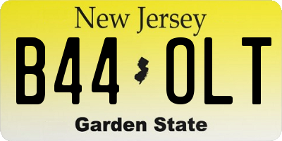 NJ license plate B44OLT