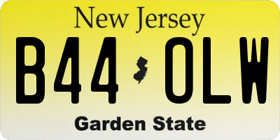 NJ license plate B44OLW