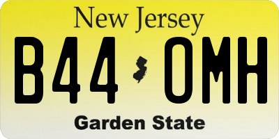 NJ license plate B44OMH