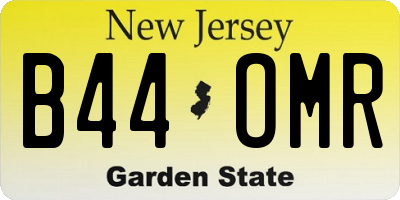 NJ license plate B44OMR