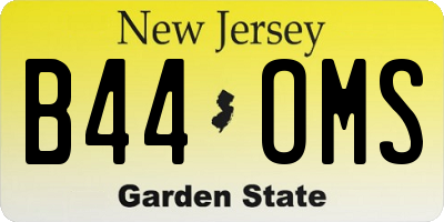 NJ license plate B44OMS