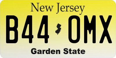 NJ license plate B44OMX
