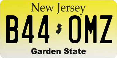 NJ license plate B44OMZ