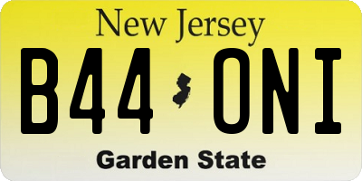 NJ license plate B44ONI