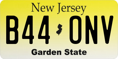 NJ license plate B44ONV