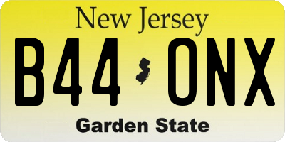 NJ license plate B44ONX