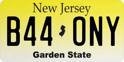 NJ license plate B44ONY