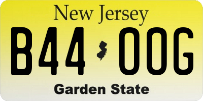 NJ license plate B44OOG