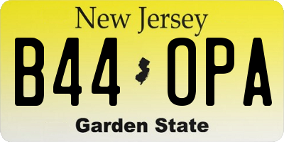 NJ license plate B44OPA