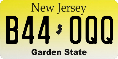 NJ license plate B44OQQ