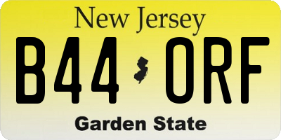 NJ license plate B44ORF