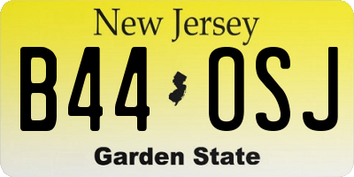 NJ license plate B44OSJ