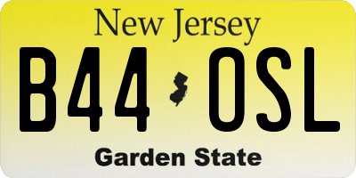 NJ license plate B44OSL