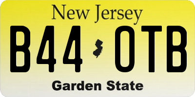 NJ license plate B44OTB