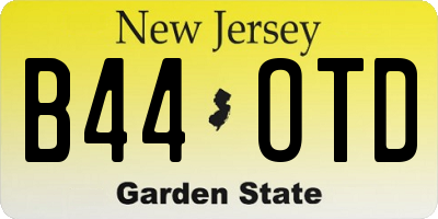 NJ license plate B44OTD