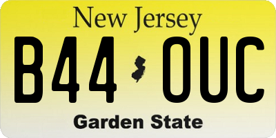 NJ license plate B44OUC