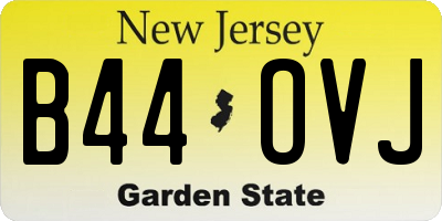 NJ license plate B44OVJ