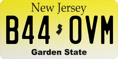 NJ license plate B44OVM