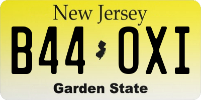 NJ license plate B44OXI