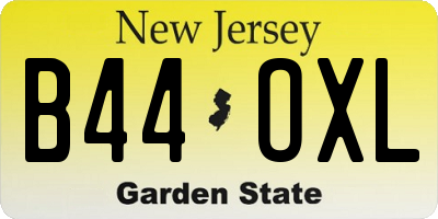 NJ license plate B44OXL