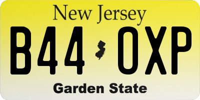 NJ license plate B44OXP
